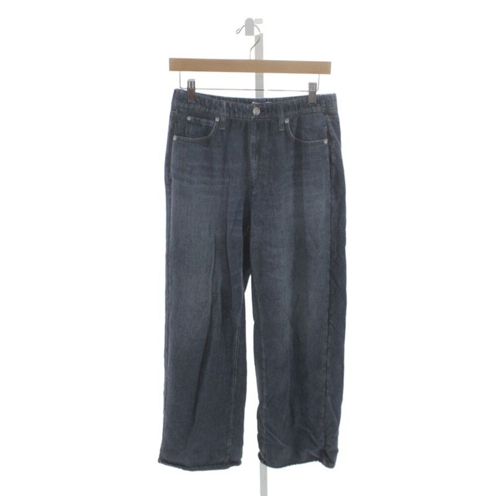 Rag & Bone Womens Wide-Leg Blue Cotton Jeans 28 Inseam Size M